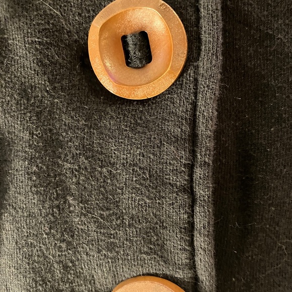 Black Billabong sweatshirt-material button-up hoodie. Wooden buttons, Size M - Picture 3 of 8